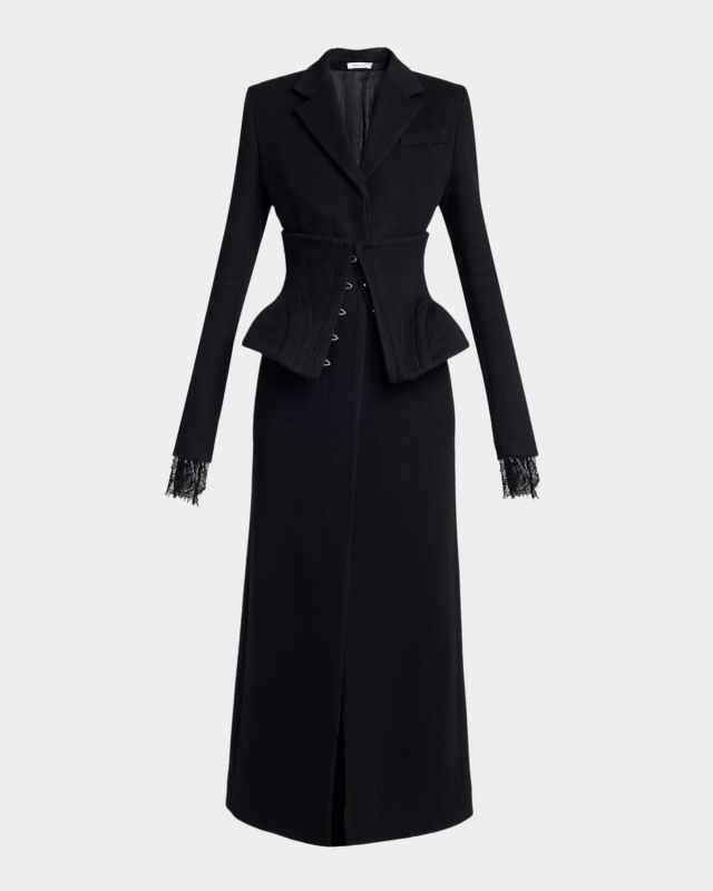 Long Corset Wool-Cashmere Coat